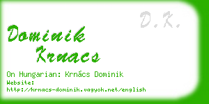 dominik krnacs business card
