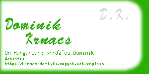 dominik krnacs business card